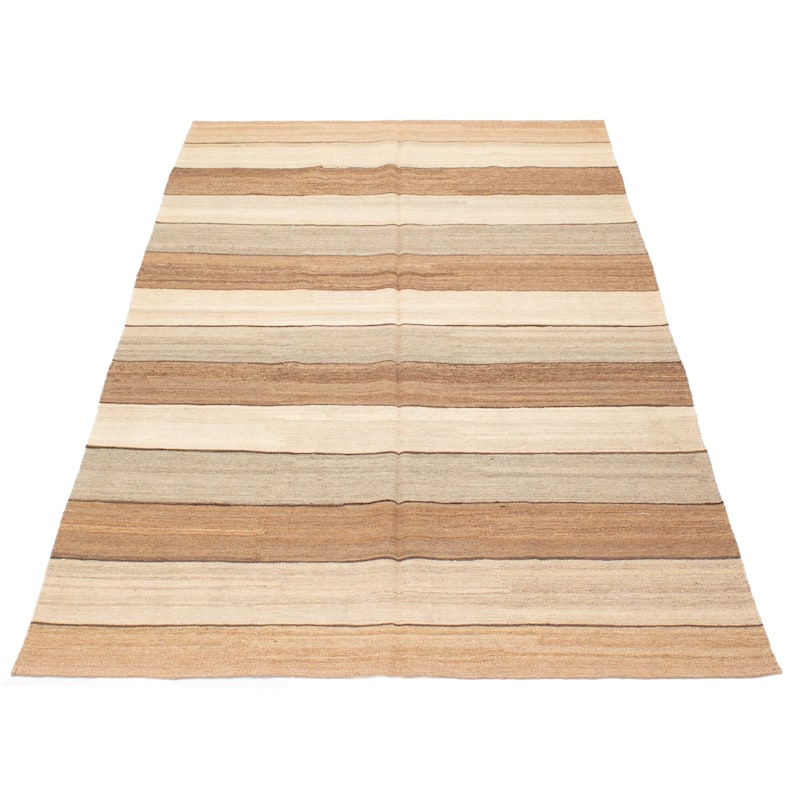 ECARPETGALLERY Flat-Weave Boho Brown Wool Kilim - 5'9 x 9'4