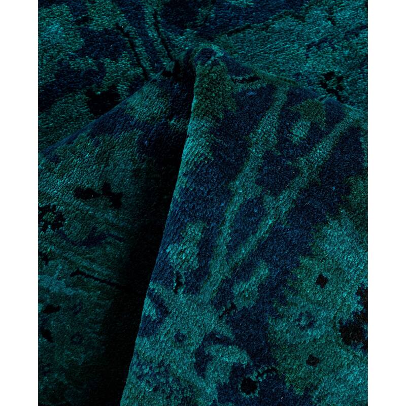 Overdyed One-of-a-Kind Hand-Knotted Area Rug - Green - 3' 1" x 5' 2"