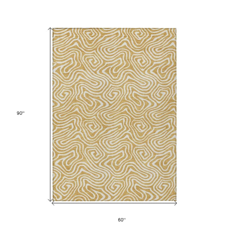 HomeRoots Abstract Transitional Rectangle Outdoor Rug
