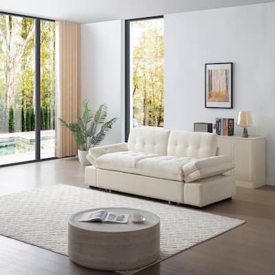 3 in 1 Recliner Sofa Pull Out Sleeper Sofa Bed Linen Loveseat Armchair