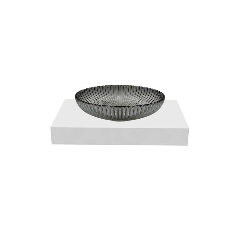 Lucine 21" Oval Decorative Crystal Vessel Sinks With White Base - 36"Countertop - 21"LightBlack