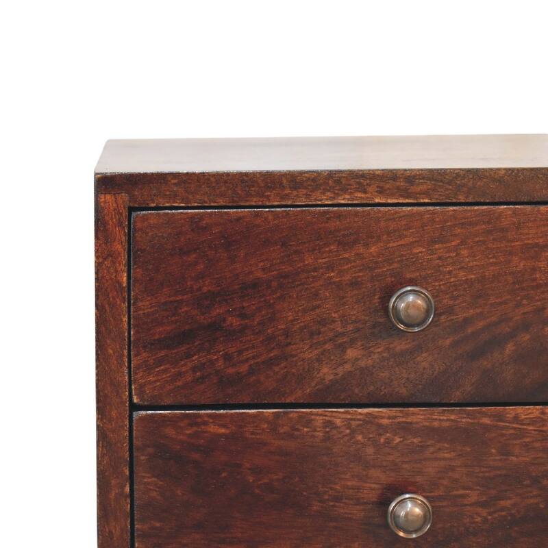 HomeRoots 22" Walnut Solid Wood Square Two Drawer Nightstand