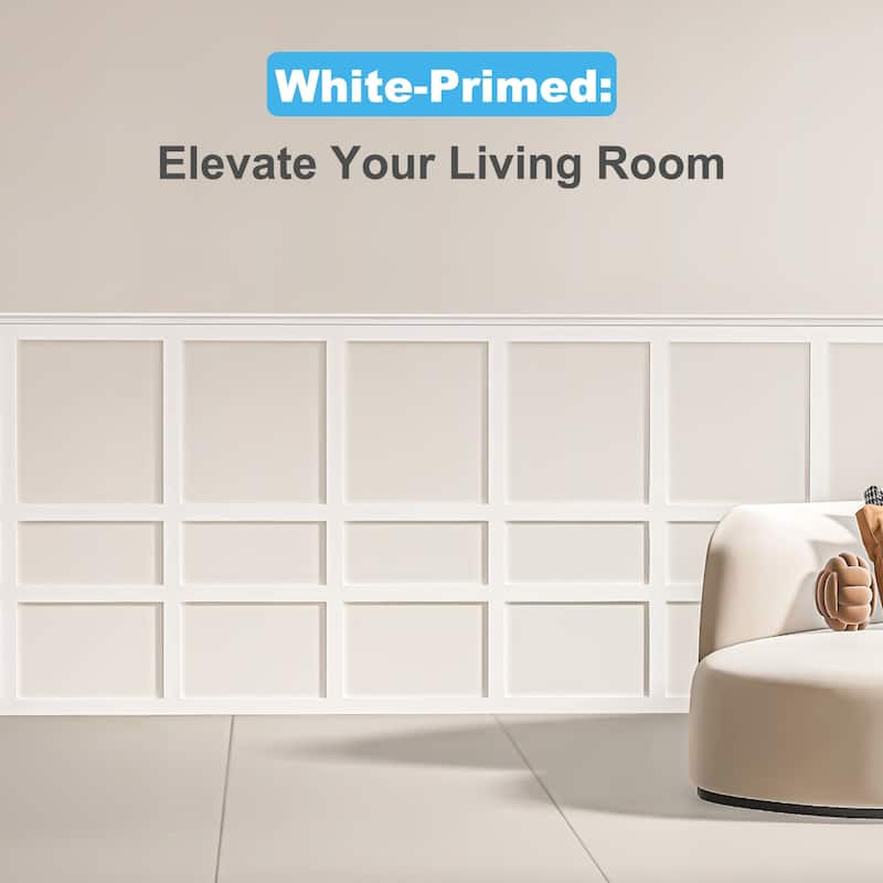 Art3d White Wainscoting Decorative Trim Set 12panels Kit or 25Panels Kit