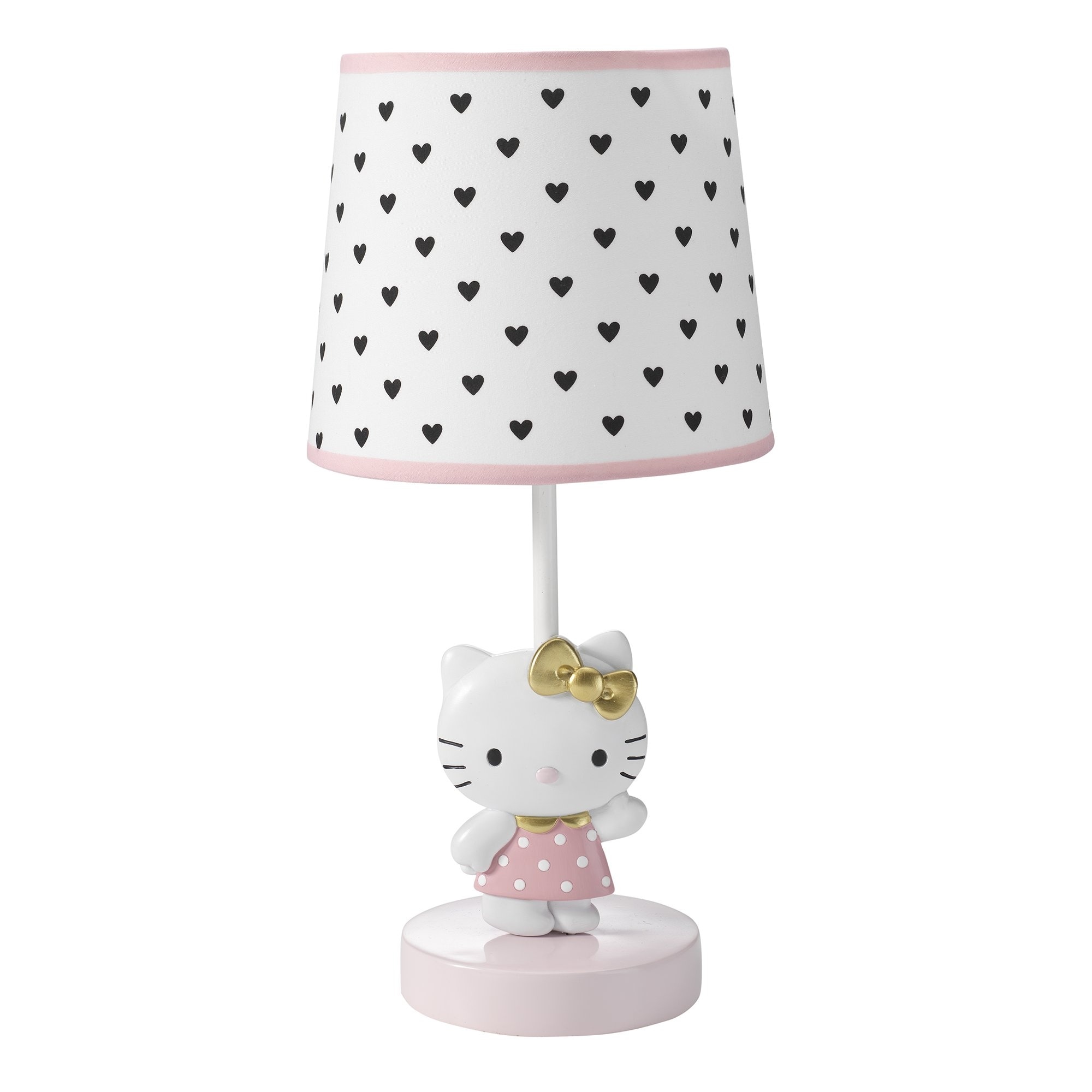 Bedtime Originals Hello Kitty Luv White Pink Nursery Lamp with Shade Bulb