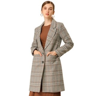 Shop Women S Classic Winter Outerwear Buttoned Plaid Houndstooth