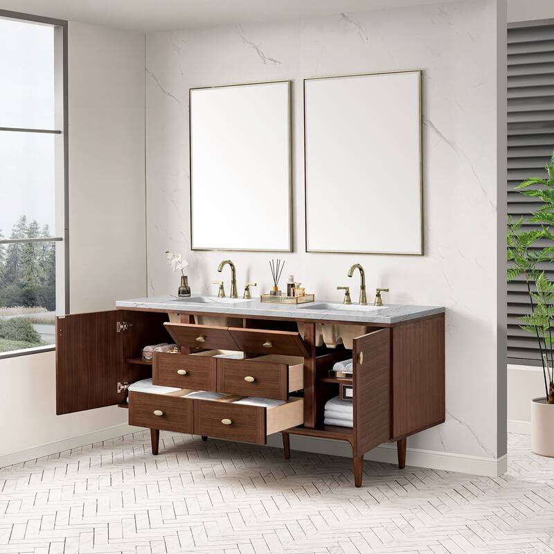 James Martin Vanities 670-V72-FENC Amberly 72" Wall Mounted or Free