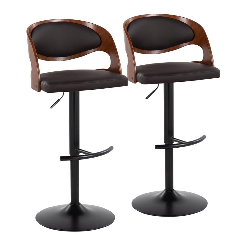 Carson Carrington Visby Adjustable Bar Stool with Rounded T Footrest (Set of 2)