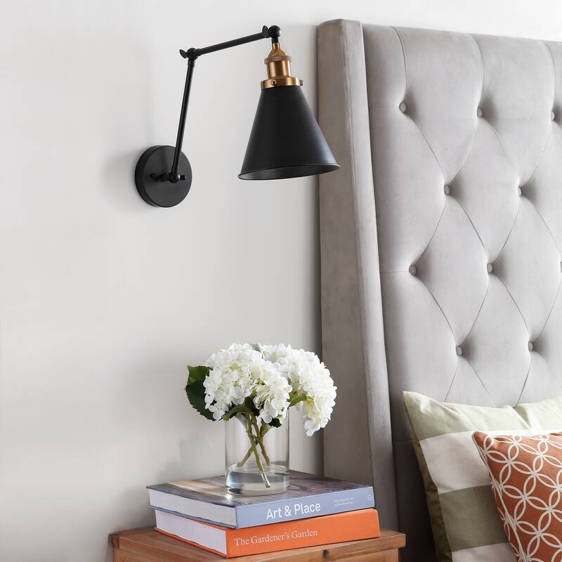 Elliot 7" Adjustable Arm Metal LED Wall Sconce, Chrome by JONATHAN Y