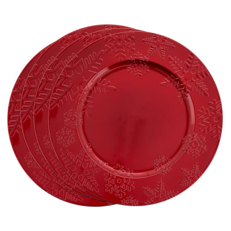 Charger Plates With Snowflake Design (Set of 4)
