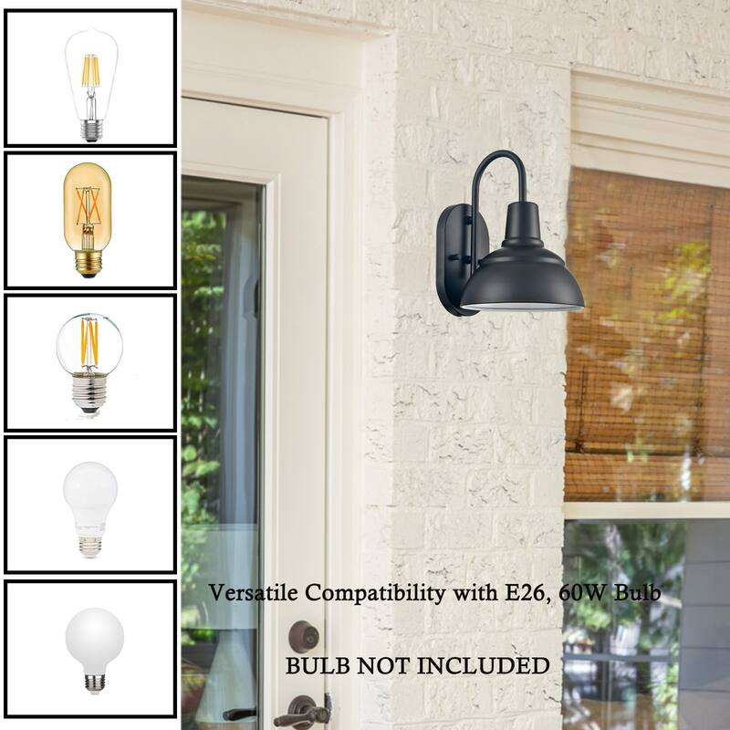 Naxos Farmhouse Indoor/Outdoor Wall Sconce Metal Barn Light 1-Light