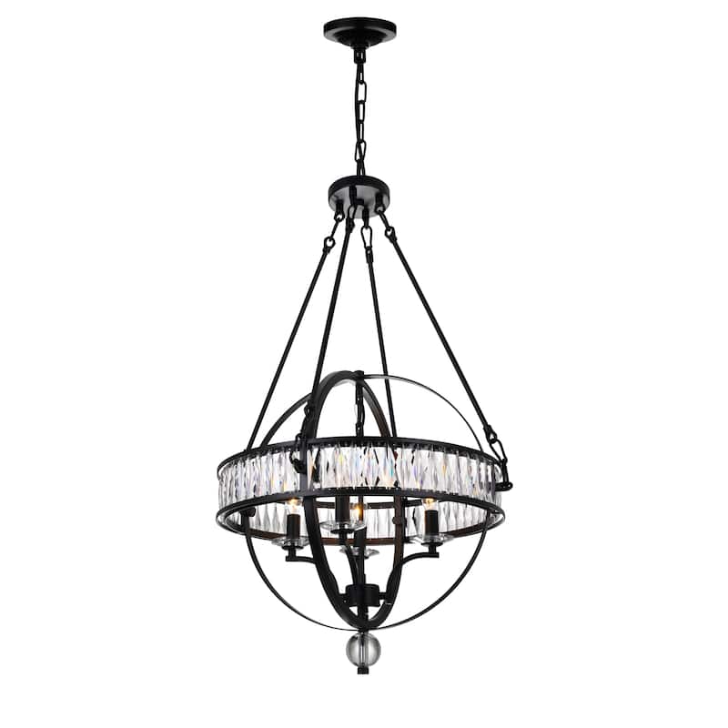 Arkansas 4 Light Chandelier With Black Finish - Black