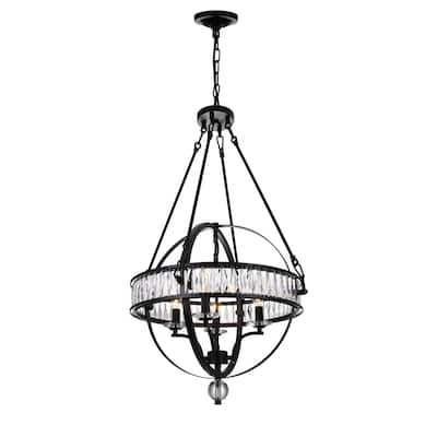 Arkansas 4 Light Chandelier With Black Finish