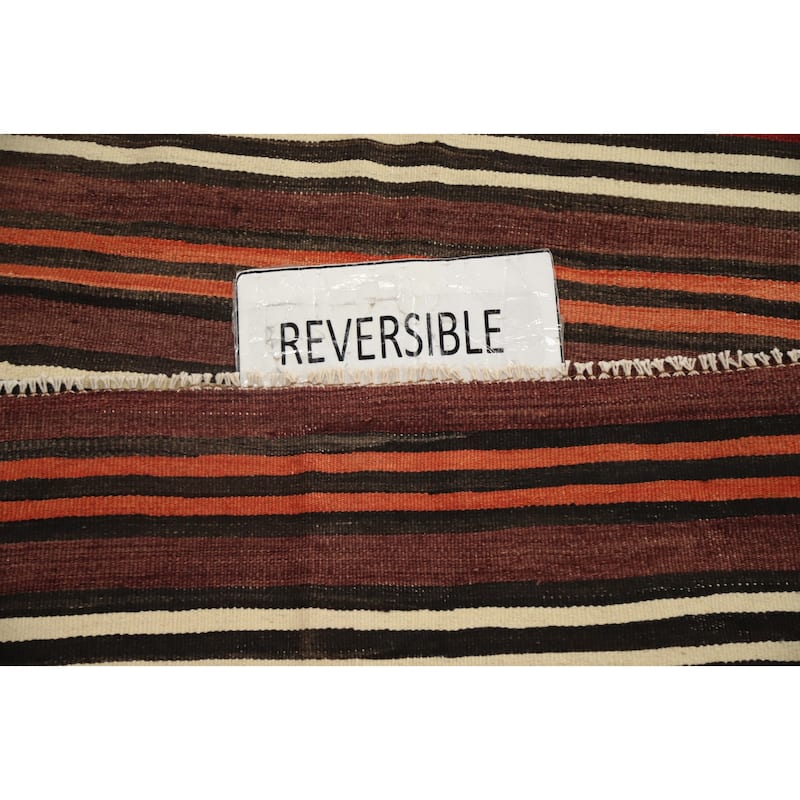 Hand Woven Oriental 100% Wool Carpet Southwestern Geometric Multi-Colored Kilim Area Rug - 8' 6'' X 5' 3''