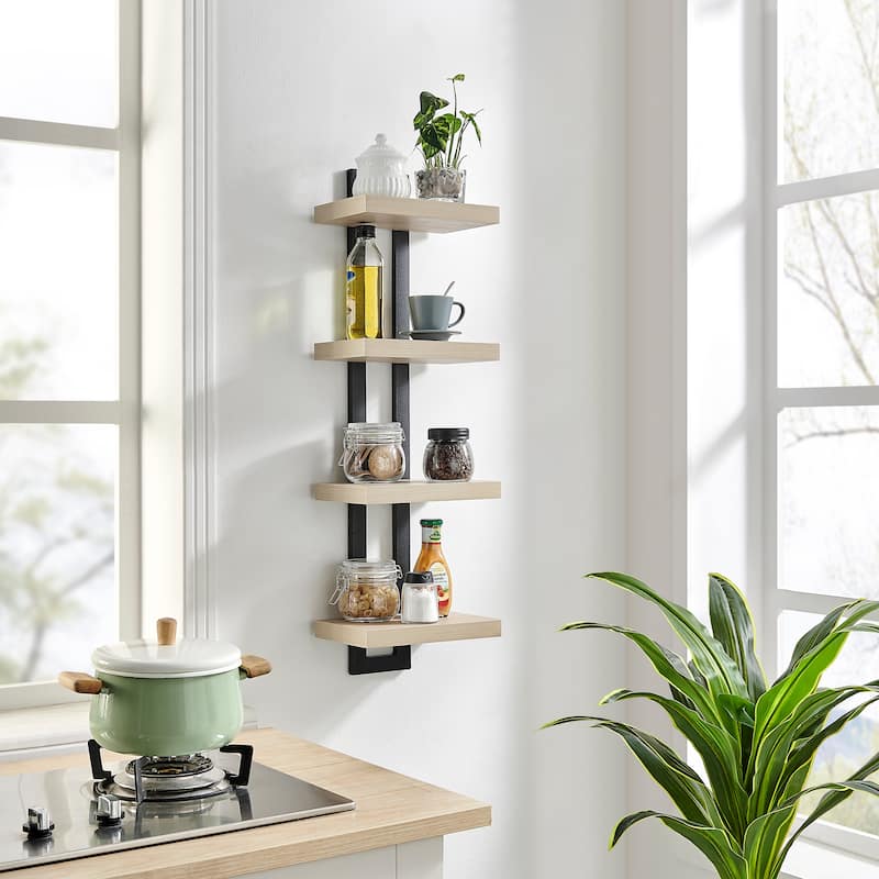 Danya B. 4-Tier Ladder Bracket Floating Wall Shelves
