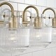preview thumbnail 4 of 11, Nyla 3-light Bath/ Vanity w/ Clear Fluted Glass