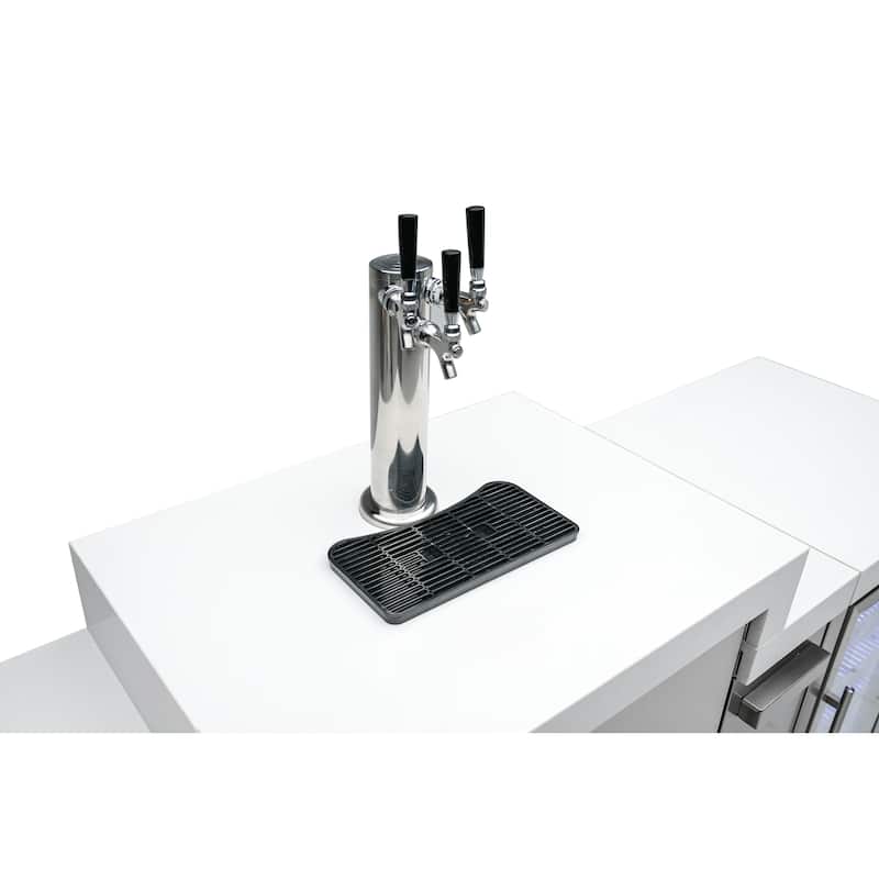 Mont Alpi Bar Series MA-BEVKEG 2-Piece Modular Stainless Steel Outdoor Kitchen Island Bar + 3-Tap Kegerator and Beverage Center