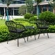 preview thumbnail 8 of 45, 3 Piece Outdoor Wicker Furniture Patio Bistro Set With Cushions for Porch Poolside Garden - 21.2"L x 23.6"W x 31.5"H