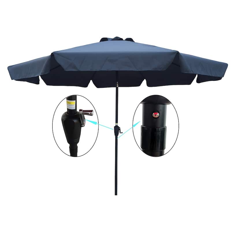 10ft Patio Umbrella Market Table Round Umbrella Outdoor Garden Umbrellas with Crank and Push Button Tilt for Pool Shade Outside