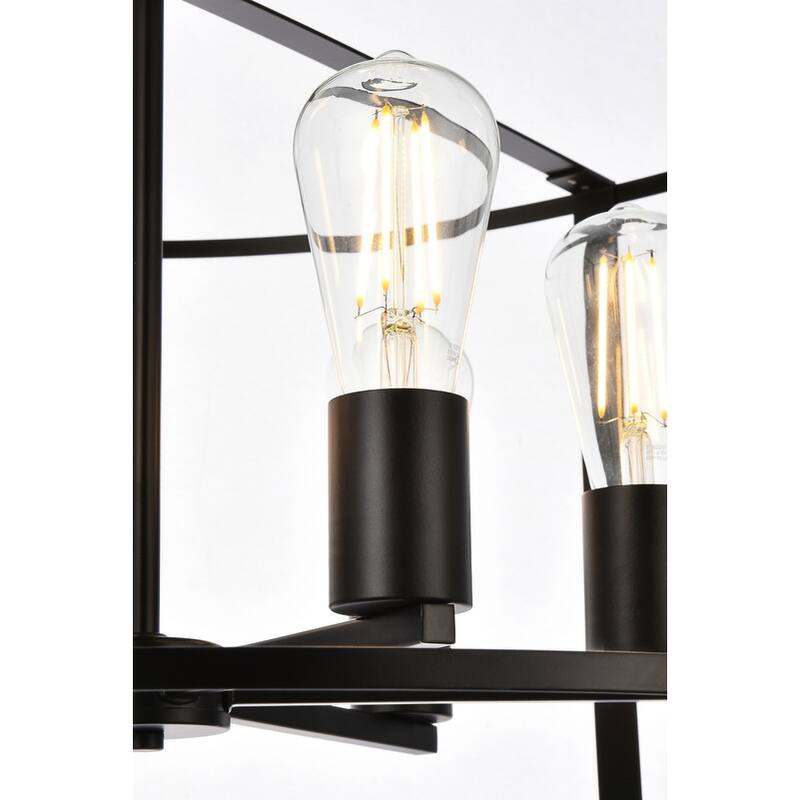 Aria 6 Light Pendant in black - 26 Inch