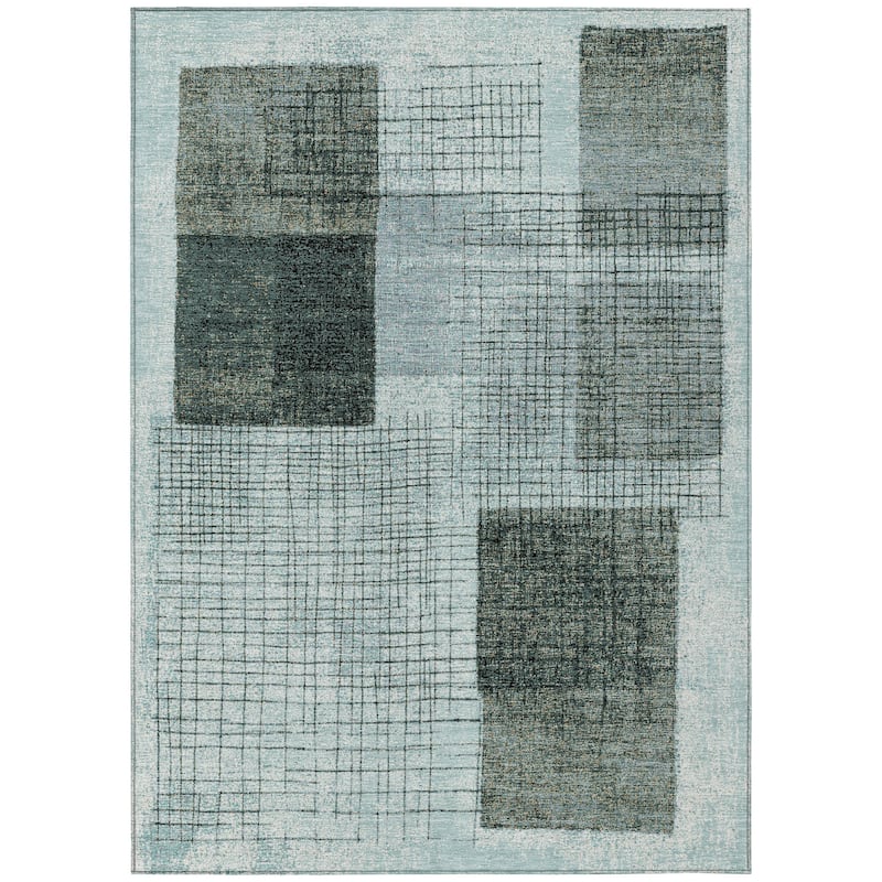 HomeRoots Geometric Transitional Rectangle Outdoor Rug