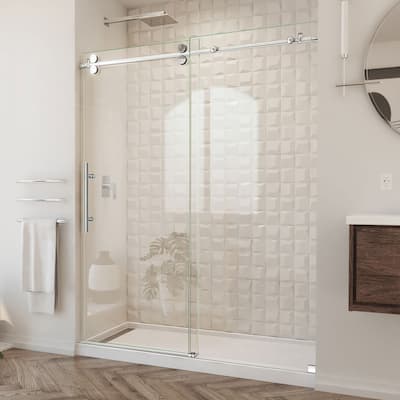 DreamLine Enigma-XO 68-72 in. W x 76 in. H Fully Frameless Sliding Shower Door - 68" - 72" W