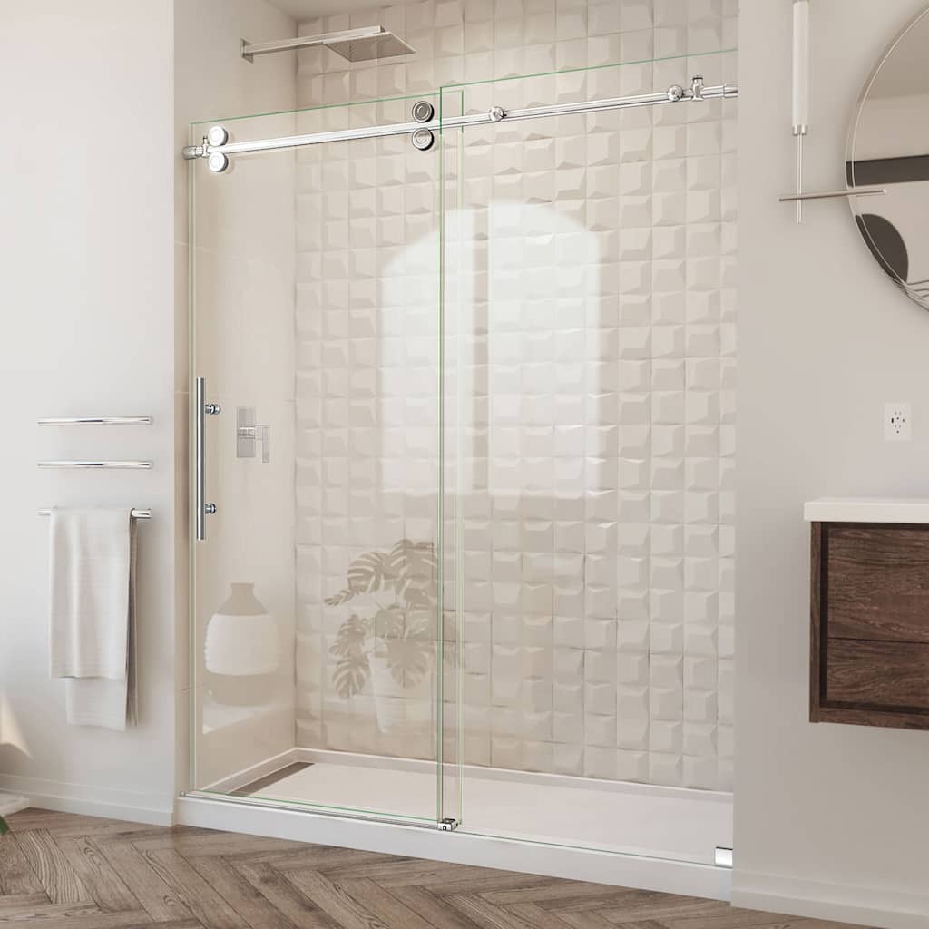 DreamLine Enigma-XO 68-72 in. W x 76 in. H Fully Frameless Sliding Shower Door - 68" - 72" W