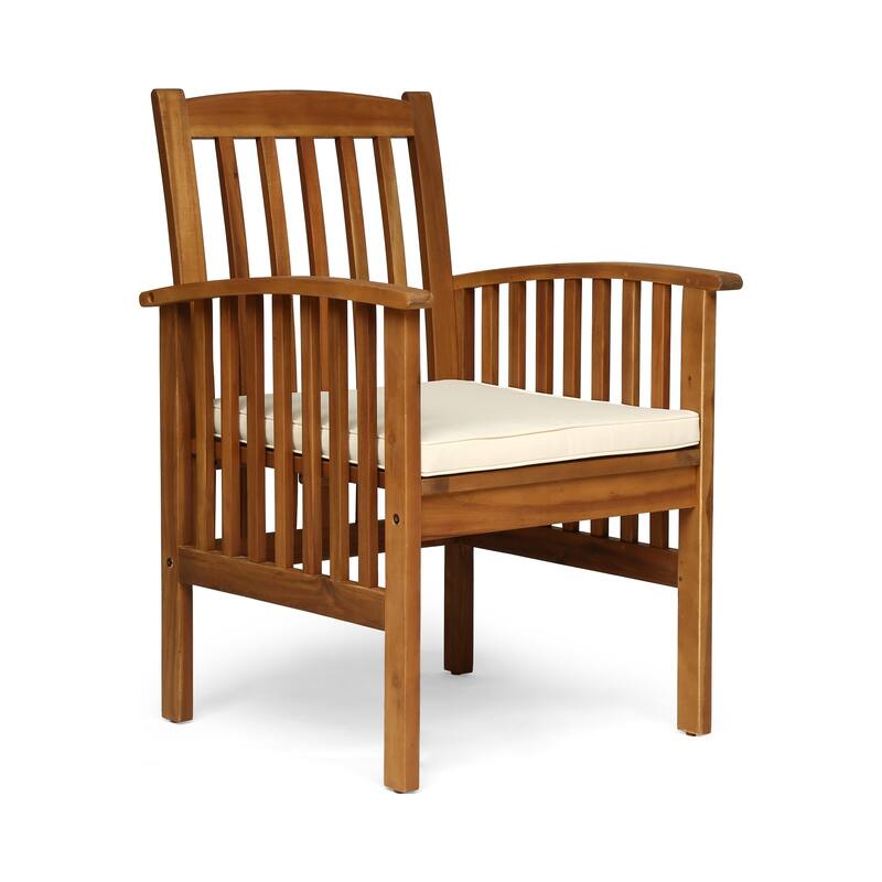 Acacia Wood Dining Chairs with Cushions