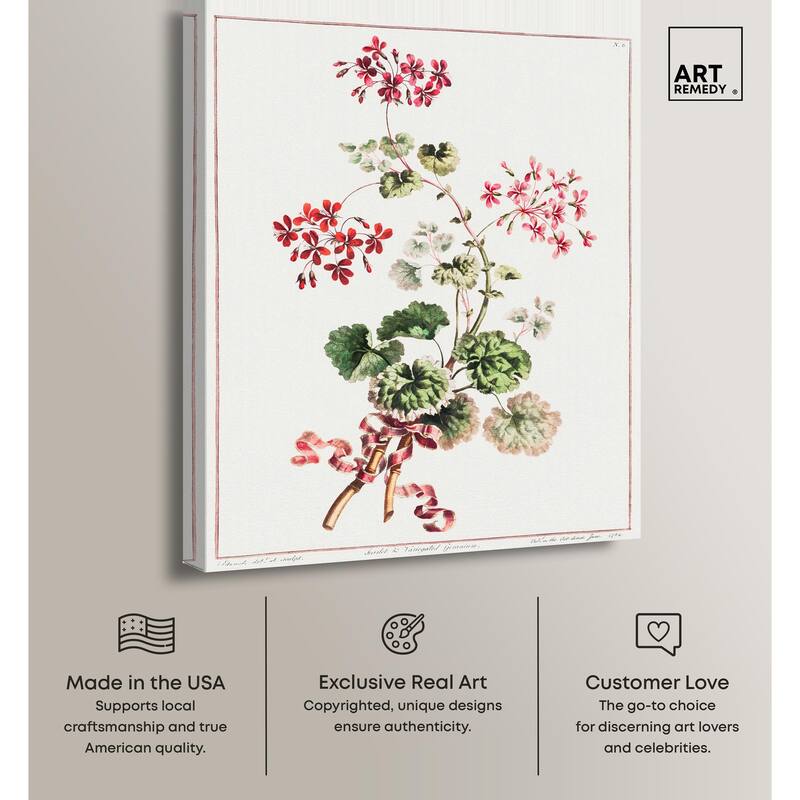 Carlet Variegated Geranium 1801 Canvas by Art Remedy, Gallery Wrapped
