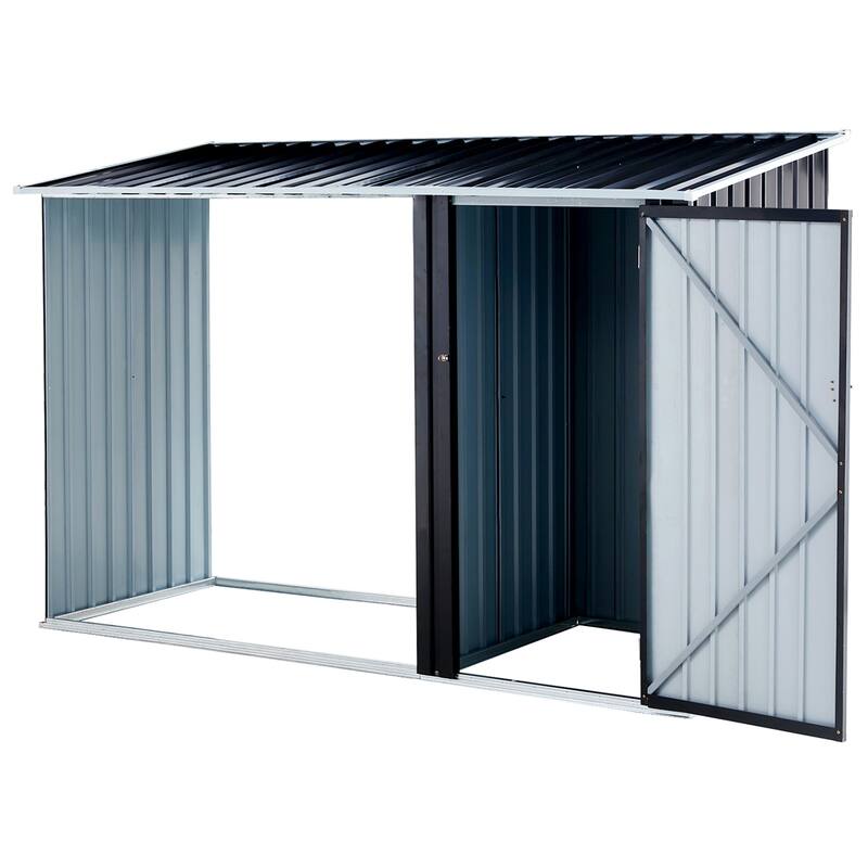 Steel Firewood Shed, Log Rack and Shelter for Patio, Anthracite