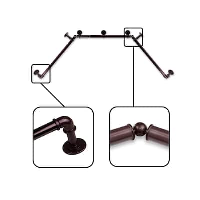 InStyleDesign 1 inch Pipe Style Bay Curtain Rod - n/a