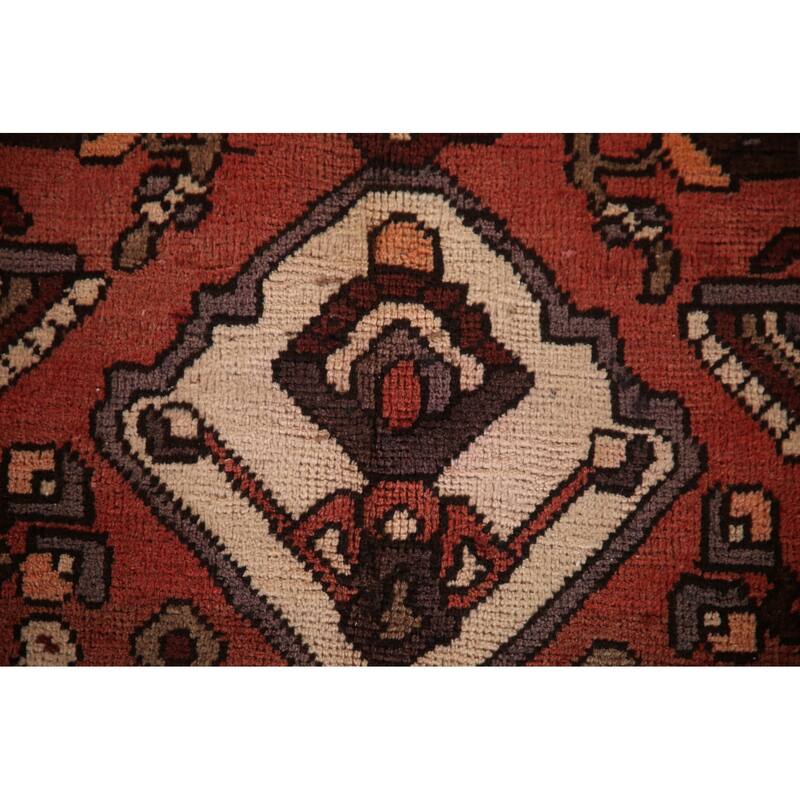 Geometric Bakhtiari Persian Vintage Area Rug Handmade Wool Carpet - 6'8"x 10'6"