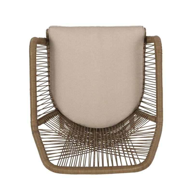 Russell Modern Wicker Dining Club Chair with Water-Resistant Cushion