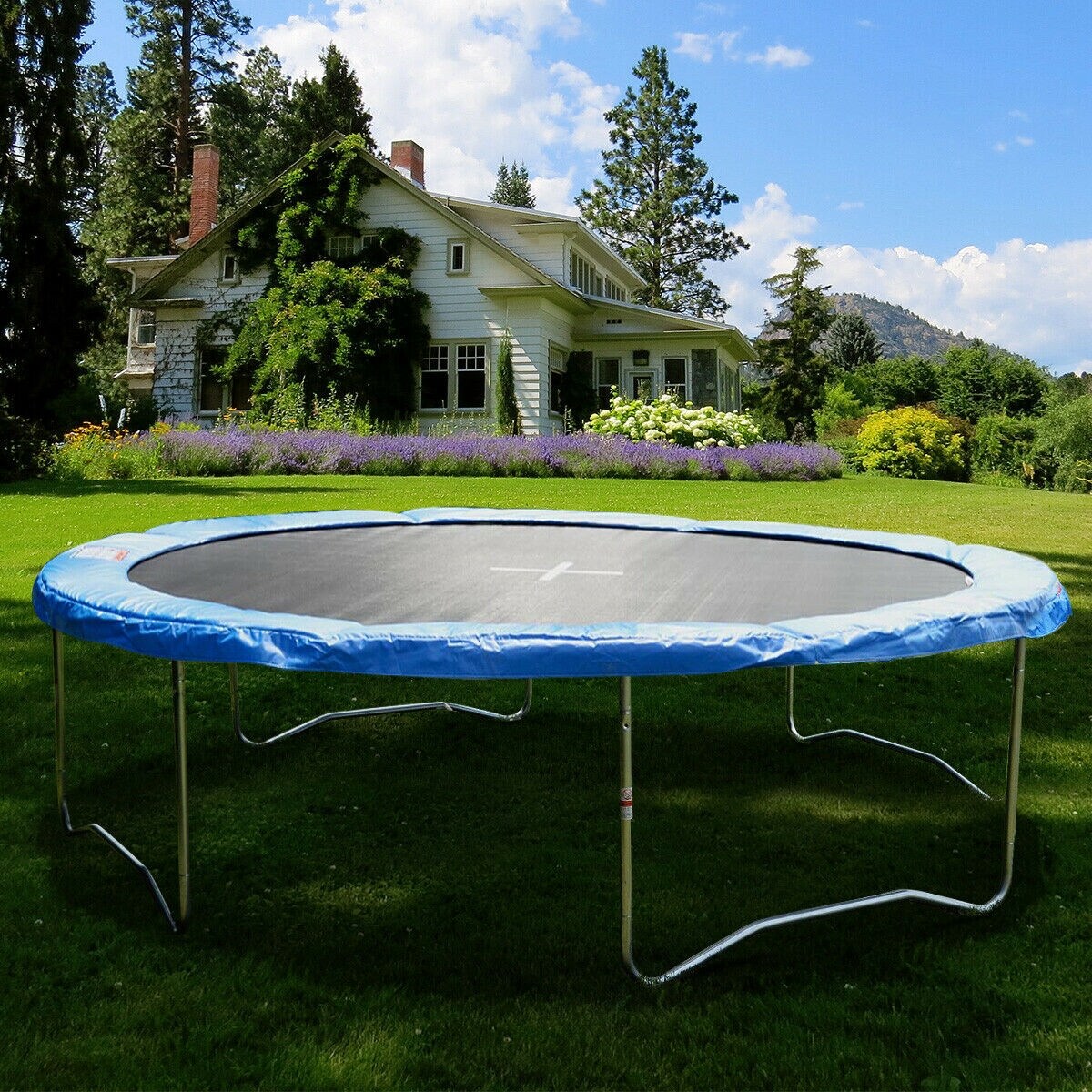 Gymax 12ft Blue Round Safety Trampoline Safety Pad Cover Pad Only Overstock 23083765