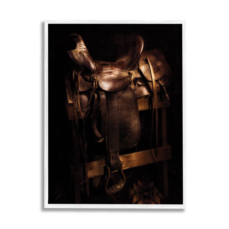 Stupell Vintage Saddle Photography Framed Giclee Art Design by PBurchettePhoto