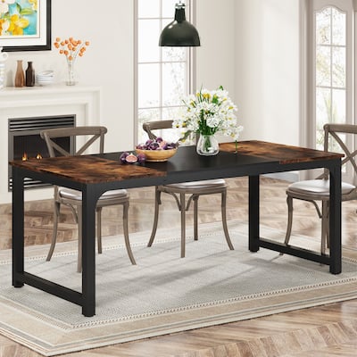 71" Modern Dining Table for 6-8, Kitchen Table for Dining Room - 70.87" L x 31.50" W x 29.53" H
