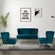 preview thumbnail 4 of 117, Delicia 3 Piece Living Room Set with Golden Legs TEAL