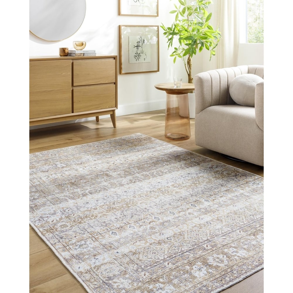 Livabliss Traditional Amelie Floral & Botanical Washable Area Rug