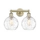 preview thumbnail 1 of 28, Innovations Lighting Athens Water Glass - 2 Light 17" Bath Vanity Light Antique Brass/Clear