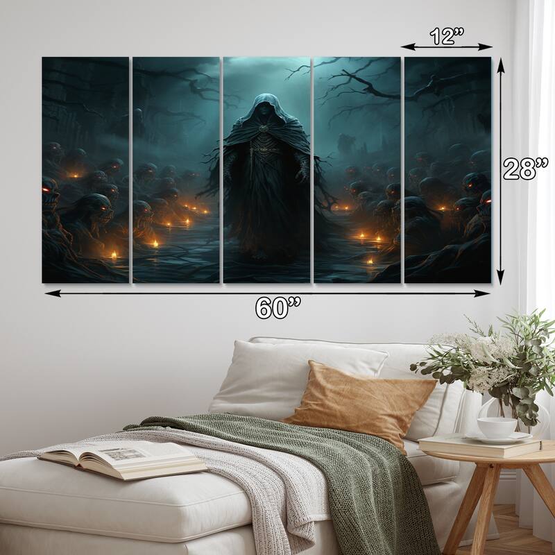 Designart "Wind Turbines Monochrome Coastal Harvest" Landscapes Multipanel Canvas Print set