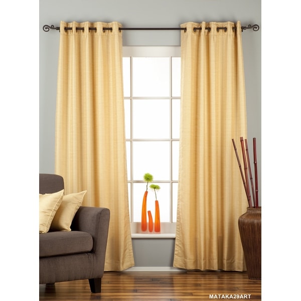 Golden Ring Top Matka Raw Silk Curtain / Drape / Panel - Piece. Opens flyout.