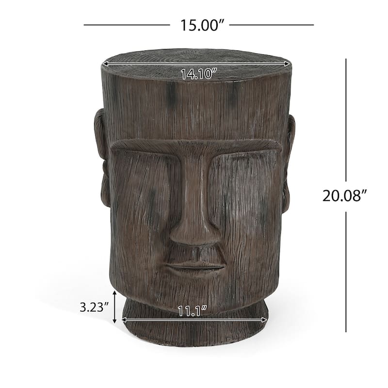 Easter Island Moai Statue Pedestal End Table Indoor and Outdoor
