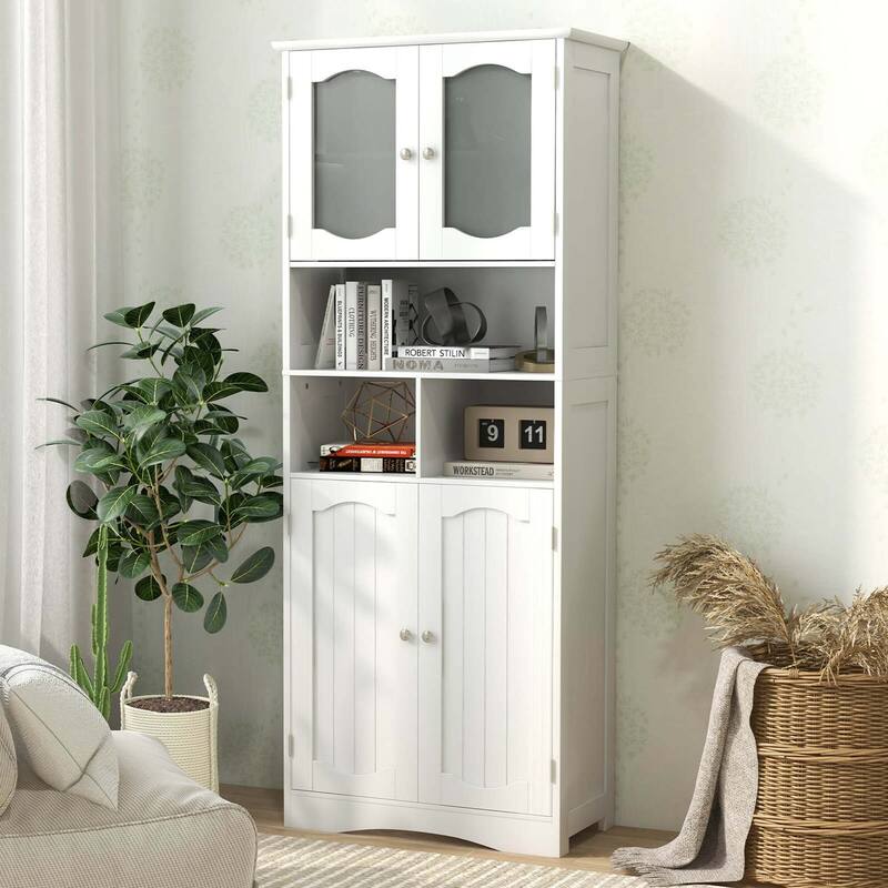 Costway 58.5" Tall Bathroom Storage Cabinet Freestanding Linen Cabinet - See Details
