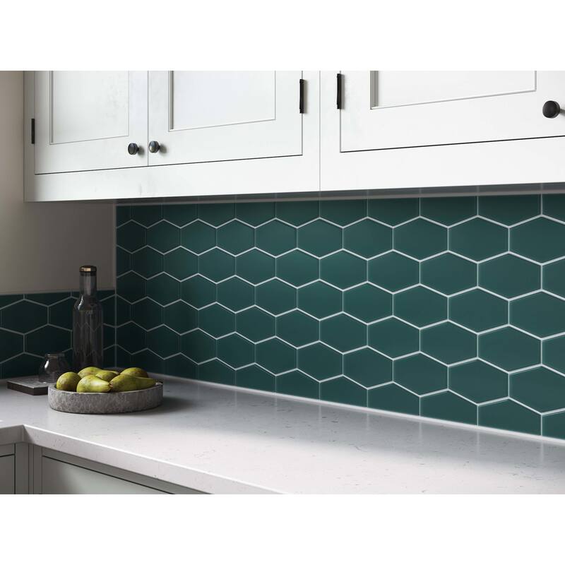 Cruz Bay Studio MKT2872 Long Hex - 11" x 11" Geometric Floor and Wall