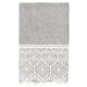 Authentic Hotel and Spa 100% Turkish Cotton Arian Cream Lace Embellished Hand Towel - Light Gray