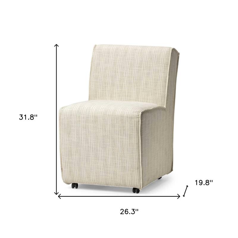 HomeRoots Cream Fabric Dining Parsons Chair - 26.30 in. x 31.80 in. x 19.80 in.