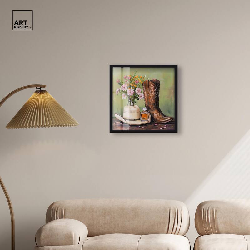 Spring Green Cowboy Necessities Shadowbox by Art Remedy