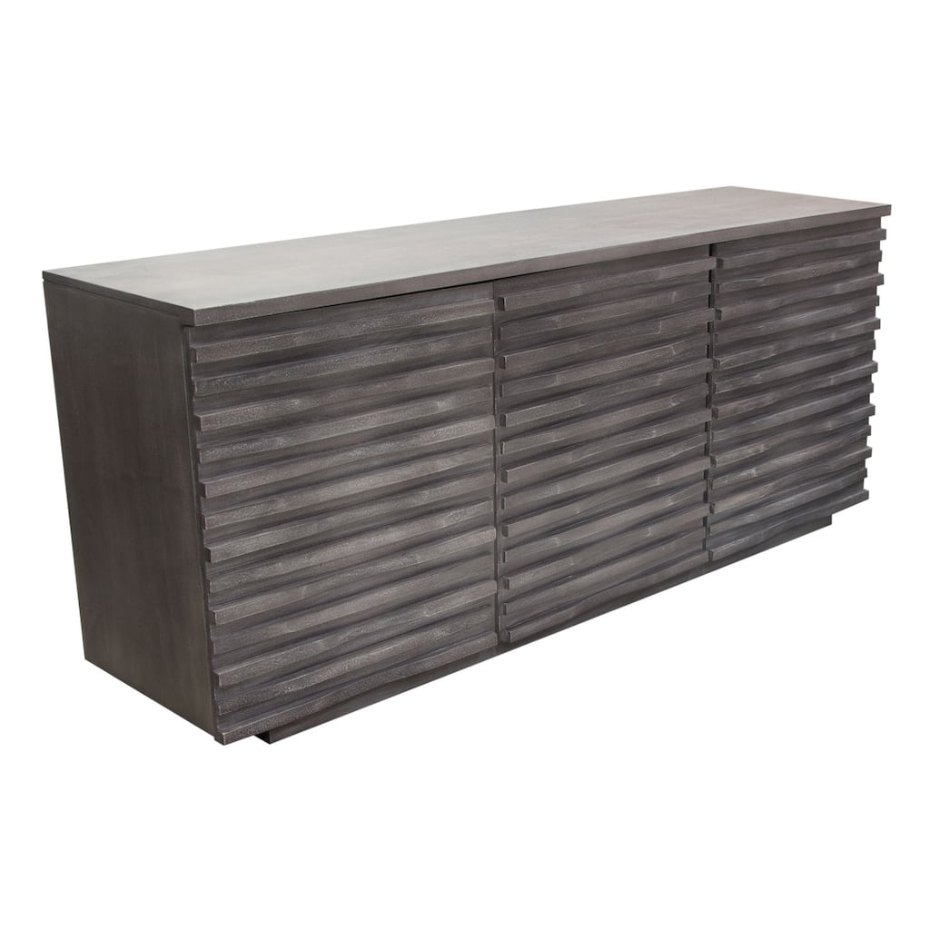 Tily Sideboard Buffet Cabinet w 3 Doors, 69 Inch Smoke Gray Wood