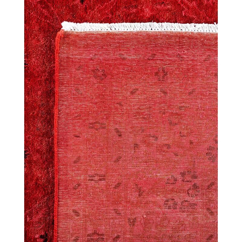 Overdyed, One-of-a-Kind Hand-Knotted Area Rug - Red - 8' 2" x 10' 0"