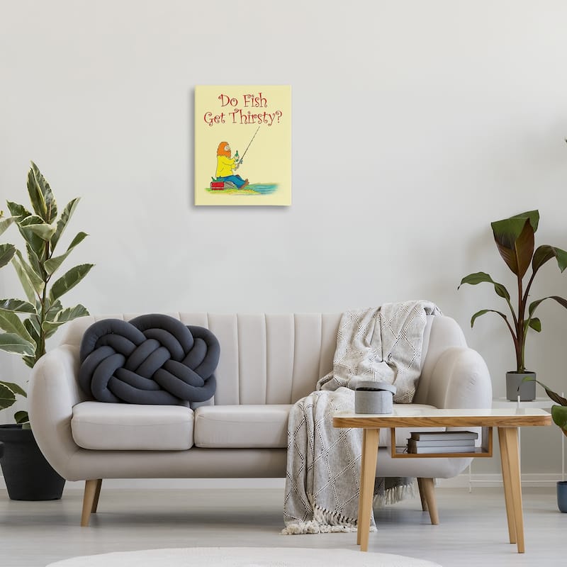 Stupell Do Fish Get Thirsty Humor Canvas Wall Art Design By Roger Straub