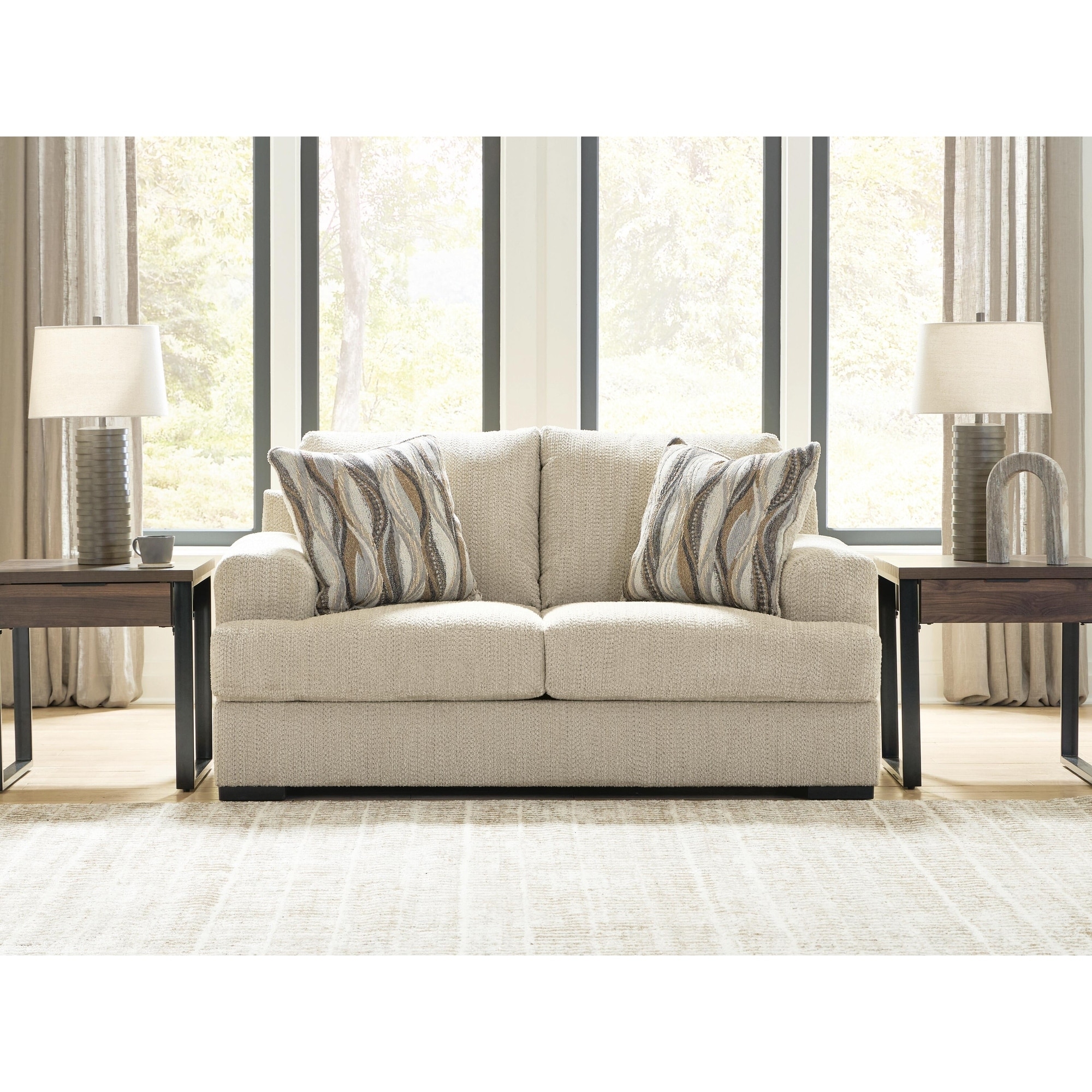 Signature Design by Ashley Jasmine Grove Oatmeal Loveseat - 71"W x 41"D x 39"H